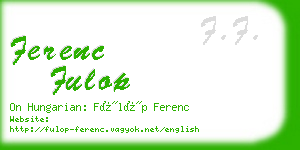 ferenc fulop business card